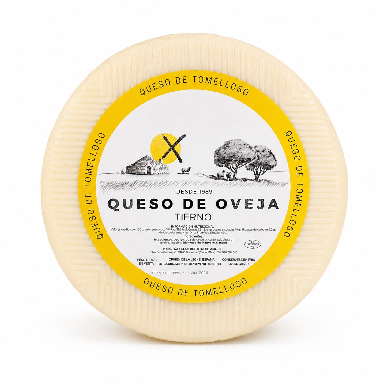 Cuña de Queso Tierno Ganaderos Manchegos 500gr. Aprox