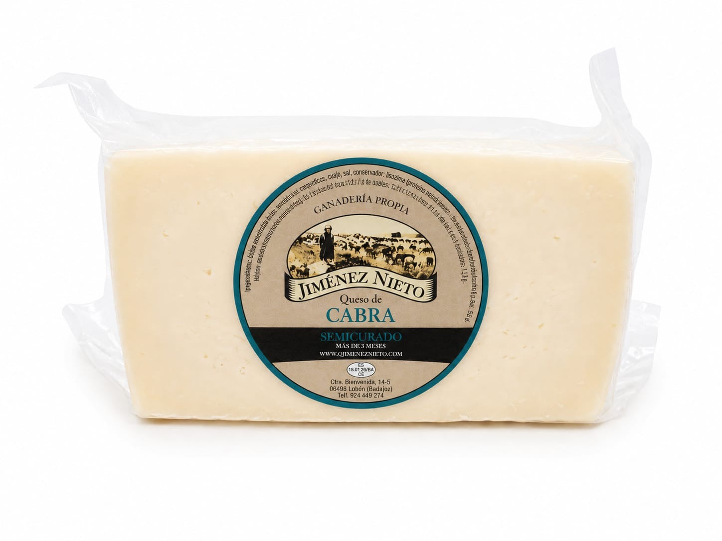 Cuña de Queso Semicurado de Cabra Jiménez Nieto 500gr. Aprox