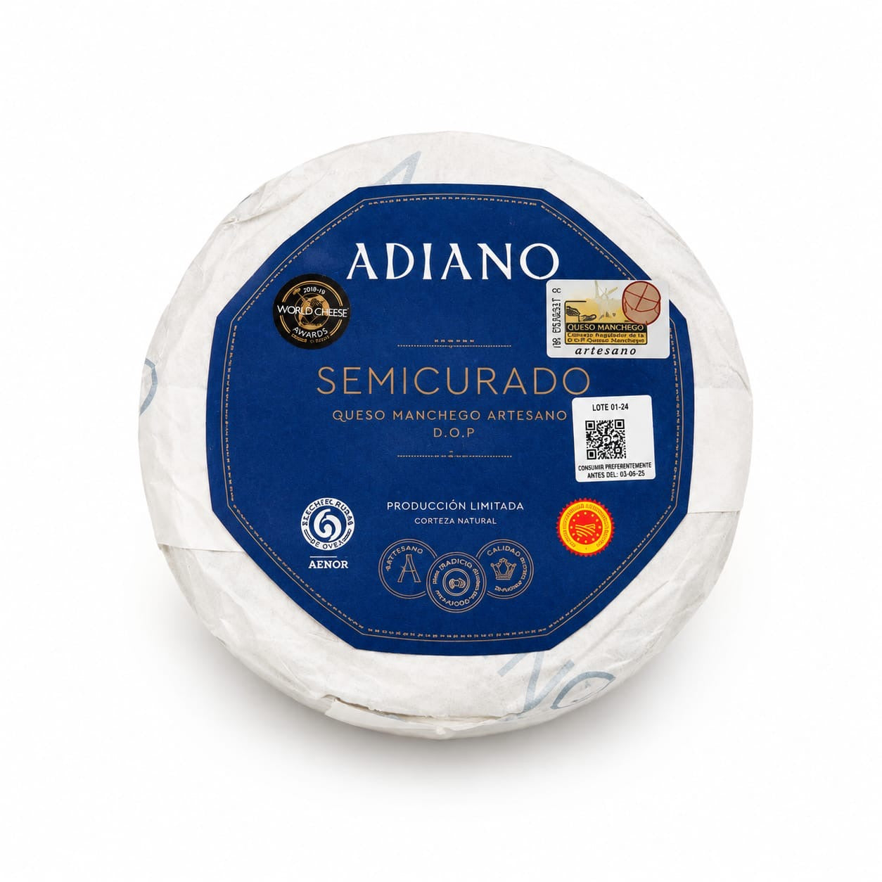 Cuña de Queso Semicurado Adiano 500gr. Aprox