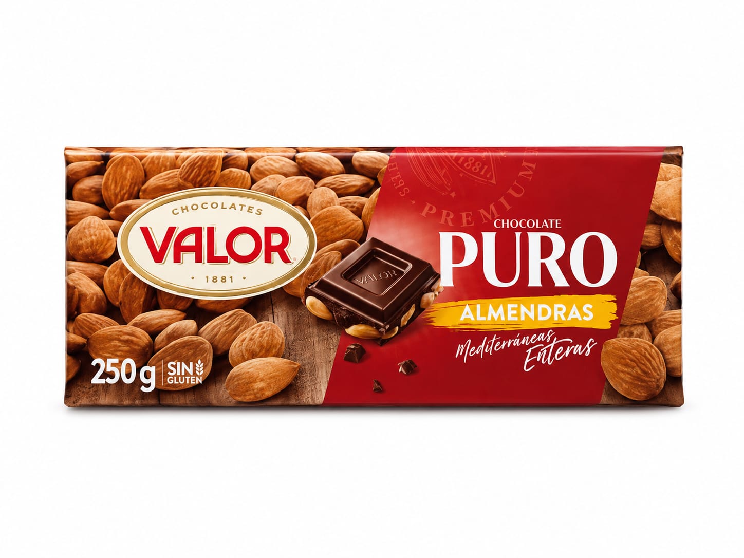 Chocolate Puro con Almendras Valor